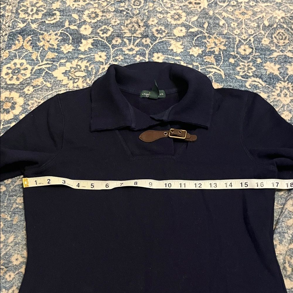 Lauren Jeans Co Ralph Lauren Blue Buckle Collar Detail Sweater Dress Equestrian - Picture 6 of 8